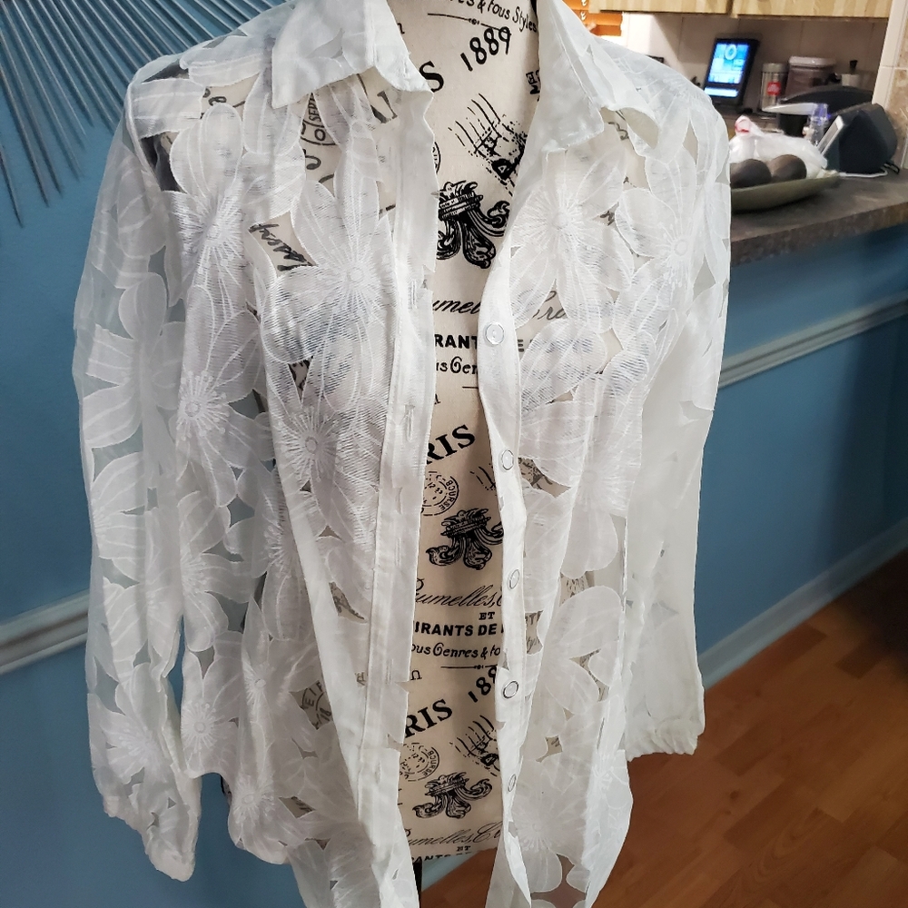 Sheer floral top